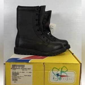NIB Belleville Black Leather Intermediate Cold/Wet Military Combat Mens Boots 8R